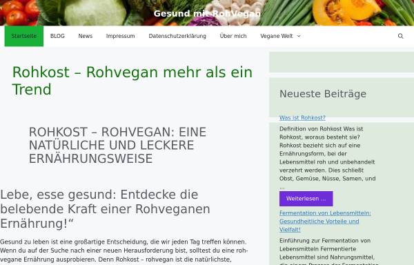 Vorschau von gesund-mit-rohvegan.de, Gesundheitstraining - OnlineMarketing