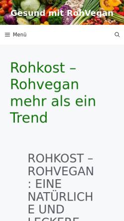 Vorschau der mobilen Webseite gesund-mit-rohvegan.de, Gesundheitstraining - OnlineMarketing