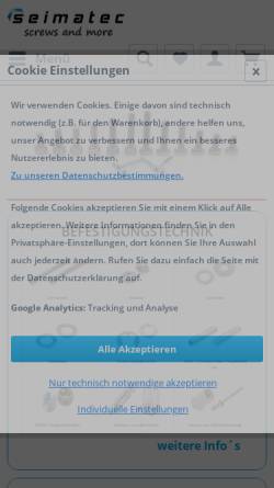 Vorschau der mobilen Webseite www.schrauben-seimatec.de, seimatec