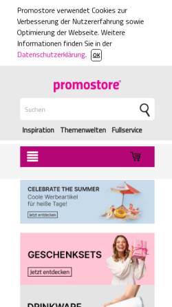Vorschau der mobilen Webseite www.promostore.de, Promostore GmbH