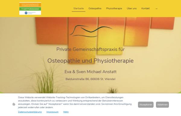 Vorschau von www.osteo-physio-anstatt.de, Private Gemeinschaftspraxis für Osteopathie und Physiotherapie Eva & Sven Michael Anstatt