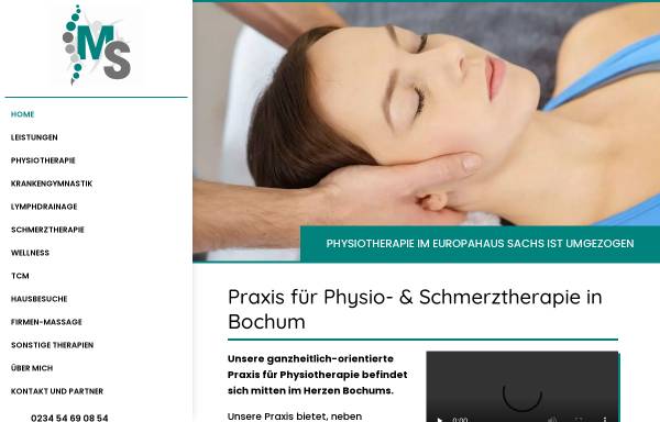 Vorschau von physiotherapie-sachs.de, Physiotherapie Sachs
