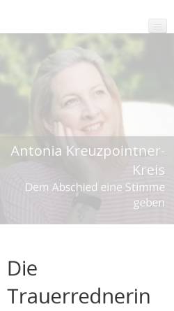 Vorschau der mobilen Webseite www.die-trauerrednerin.at, Antonia Kreuzpointner-Kreis