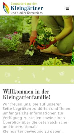Vorschau der mobilen Webseite www.kleingaertner.at, Zentralverband der Kleingärtner Österreichs
