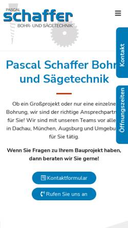 Vorschau der mobilen Webseite schaffer-bohr-saegetechnik.de, Pascal Schaffer Bohr und Sägetechnik