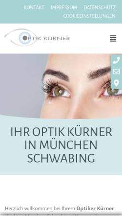 Vorschau der mobilen Webseite muenchenoptik.de, OPTIK KÜRNER