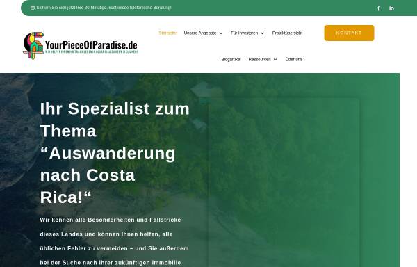 Vorschau von www.yourpieceofparadise.de, YourPieceOfParadise c/o Waldklasse GmbH