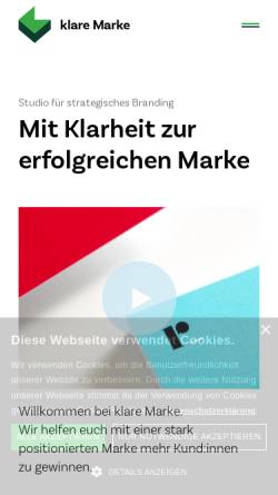 Vorschau der mobilen Webseite www.klaremarke.studio, klare Marke GbR