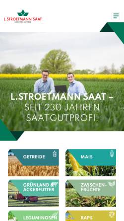 Vorschau der mobilen Webseite stroetmann-saat.de, L. Stroetmann Saat GmbH & Co. KG