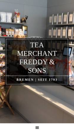Vorschau der mobilen Webseite www.freddys-tea.de, Tea Merchant Freddy & Sons