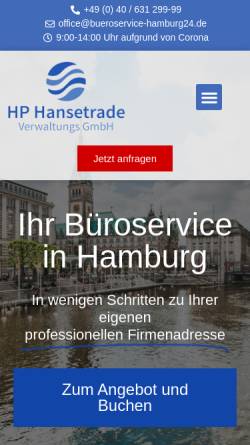 Vorschau der mobilen Webseite bueroservice-hamburg24.de, Büroservice Hamburg24