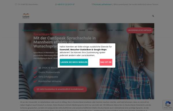Vorschau von canspeak.de, CanSpeak Sprachinstitut