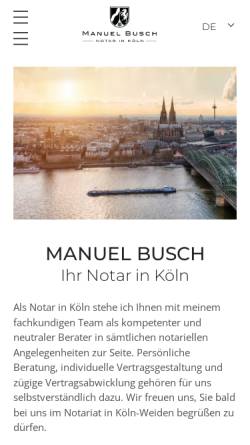 Vorschau der mobilen Webseite notar-busch.de, Notar Manuel Busch