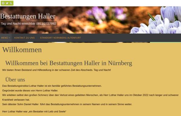 Vorschau von www.bestattungenhaller-nürnberg.de, Bestattungen Haller