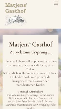 Vorschau der mobilen Webseite www.matjens.de, Matjens' Gasthof