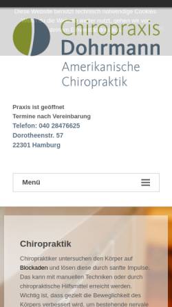 Vorschau der mobilen Webseite chiropraktik-dohrmann.de, Chiropraxis Dohrmann