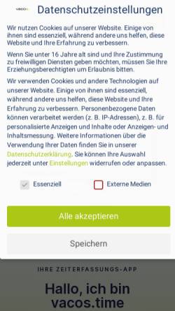 Vorschau der mobilen Webseite vacostime.de, vacos.time