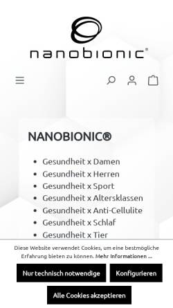 Vorschau der mobilen Webseite www.nanobionic.de, Nanobionic Deutschland