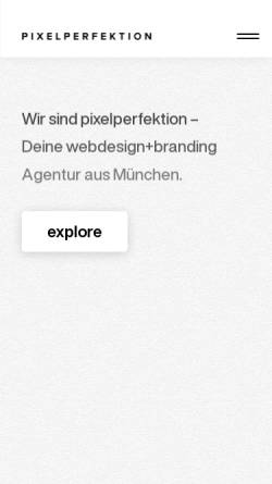 Vorschau der mobilen Webseite www.pixelperfektion.de, Pixelperfektion