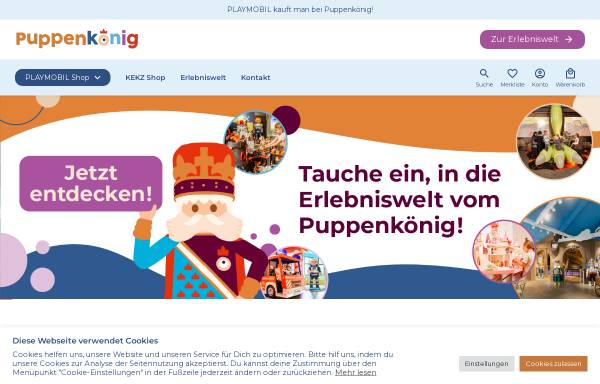 Vorschau von www.puppenkoenig.de, Puppenkönig Erlebniswelt