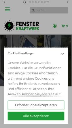 Vorschau der mobilen Webseite fensterkraftwerk.de, Fensterkraftwerk