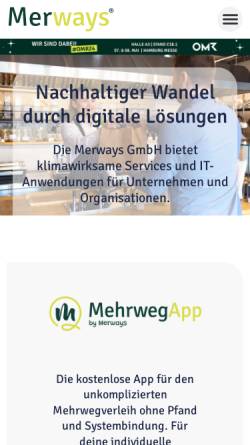 Vorschau der mobilen Webseite www.merways.com, Merways GmbH