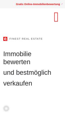 Vorschau der mobilen Webseite www.finest-real-estate.com, FINEST REAL ESTATE GmbH
