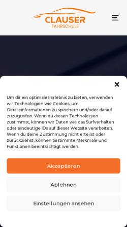 Vorschau der mobilen Webseite fahrschule-clauser.de, Fahrschule Clauser