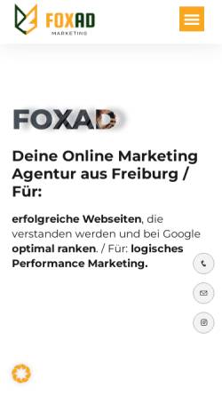 Vorschau der mobilen Webseite foxad.de, Foxad Marketing