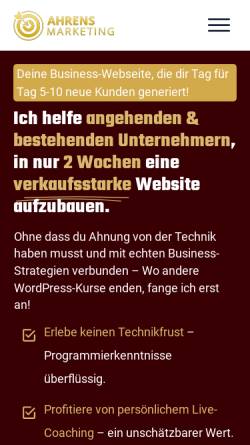 Vorschau der mobilen Webseite ahrens-marketing.de, Ahrens Marketing