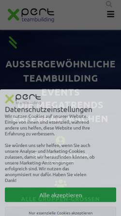 Vorschau der mobilen Webseite xpert-teambuilding.com, xpert marketing & events GmbH