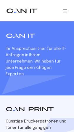 Vorschau der mobilen Webseite www.canIT-GmbH.de, can IT GmbH