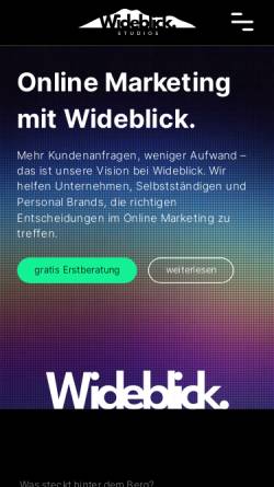 Vorschau der mobilen Webseite www.wideblick.de, Wideblick Studios