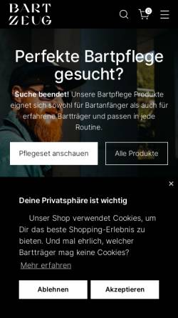 Vorschau der mobilen Webseite bartzeug.de, Bartzeug