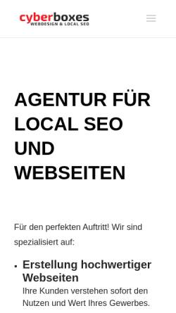 Vorschau der mobilen Webseite cyberboxes.de, cyberboxes Webdesign & Local SEO