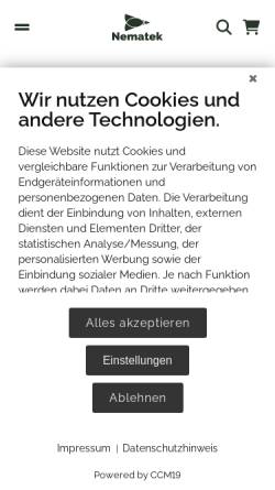 Vorschau der mobilen Webseite nematek.de, Nematek