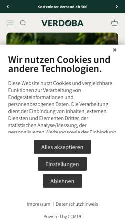 Vorschau der mobilen Webseite verdoba.de, VERDOBA
