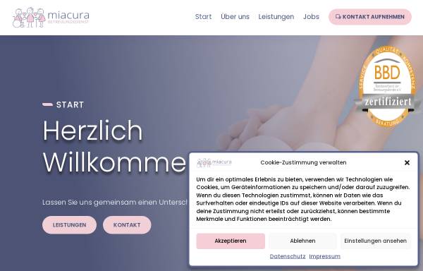 Vorschau von www.miacura.de, miacura Betreuungsdienst