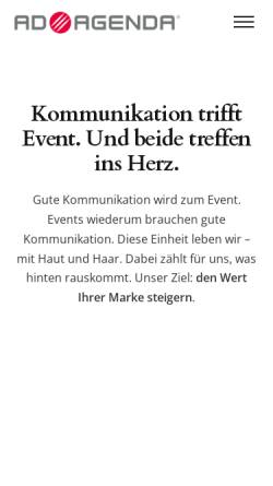 Vorschau der mobilen Webseite www.ad-agenda.com, AD AGENDA Kommunikation und Event GmbH