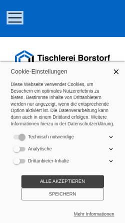 Vorschau der mobilen Webseite www.tischlerei-borstorf.de, Tischlerei Borstorf