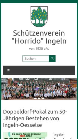 Vorschau der mobilen Webseite horrido-ingeln.de, Schützenverein 
