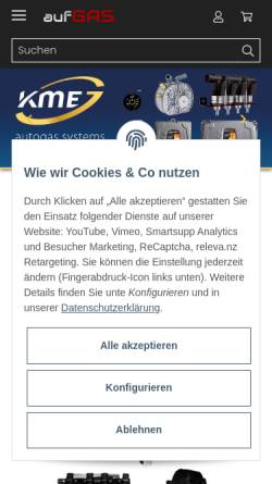 Vorschau der mobilen Webseite www.aufgas.de, aufGAS
