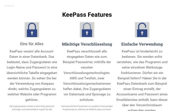 Vorschau von keepass.to, KeePass
