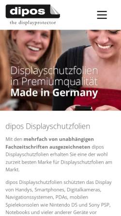 Vorschau der mobilen Webseite www.dipos.de, dipos Displayschutzfolien