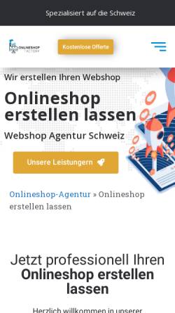 Vorschau der mobilen Webseite onlineshopfactory.ch, onlineshopfactory