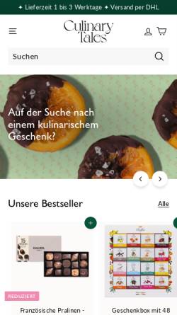 Vorschau der mobilen Webseite www.culinarytales.de, Avantori GmbH - Culinary Tales