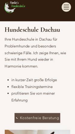 Vorschau der mobilen Webseite www.hankes-hundeschule.de, Hanke's Hundeschule
