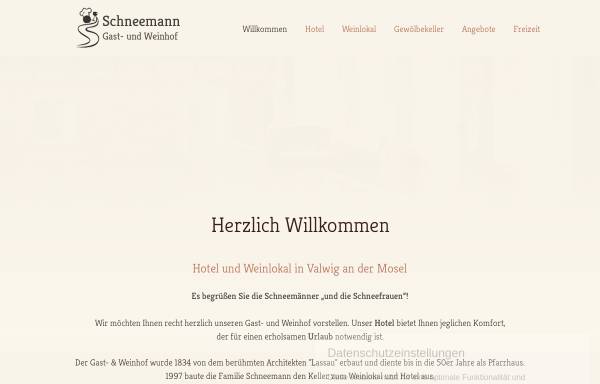 Vorschau von www.hotel-schneemann.de, Schneemann Gast- und Weinhof