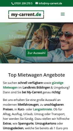 Vorschau der mobilen Webseite my-carrent.de, My-carrent