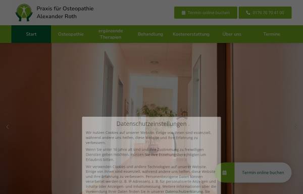Vorschau von osteopathiepraxis-roth.de, Osteopathie Hamburg - Praxis Alexander Roth in Uhlenhorst